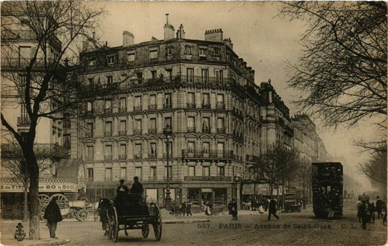 Carte postale ancienne Avenue de Saint-Ouen à Paris 18e