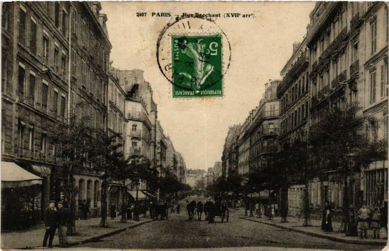 Carte postale ancienne Rue Brochant à Paris 17e