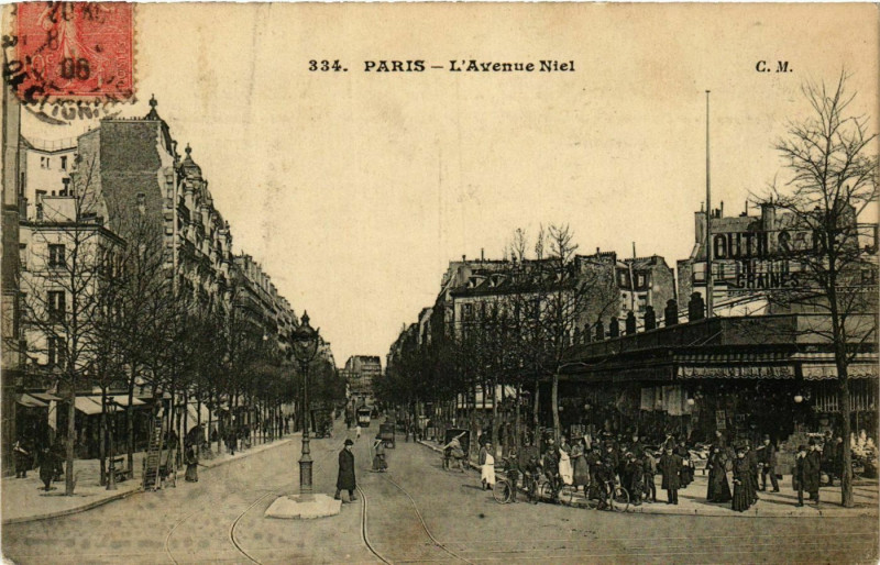 Carte postale ancienne L'Avenue Niel à Paris 17e
