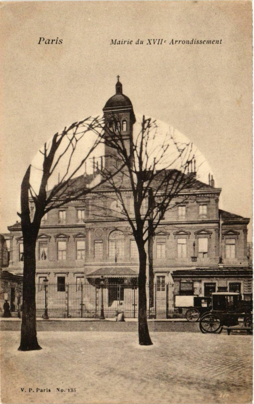 Carte postale ancienne Mairie du XVIIe Arrondissement à Paris 17e