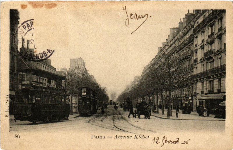 Carte postale ancienne Avenue Kléber à Paris 16e