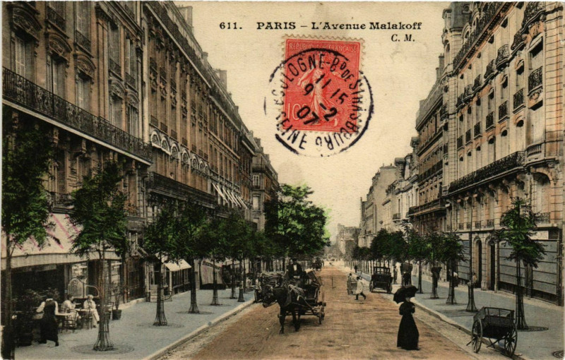Carte postale ancienne L'Avenue Malakoff à Paris 16e