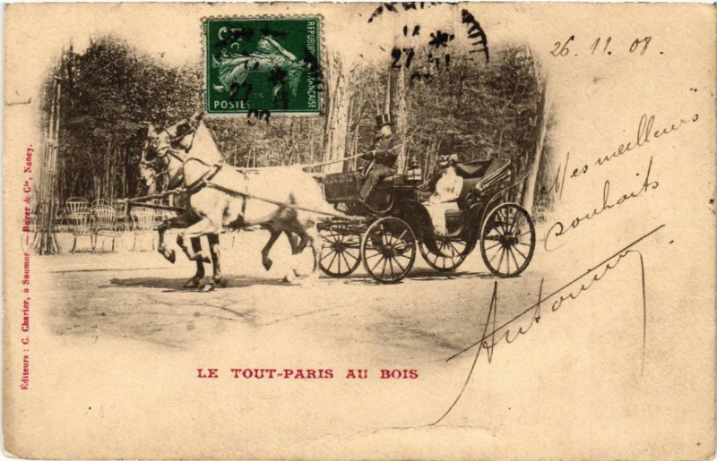 Carte postale ancienne Le Tout-Paris au Bois à Paris 16e