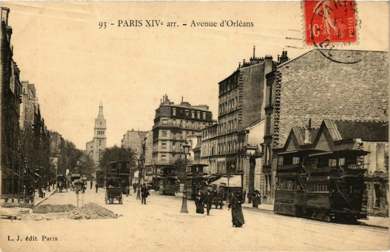 Carte postale ancienne Avenue d'Orléans à Paris 14e