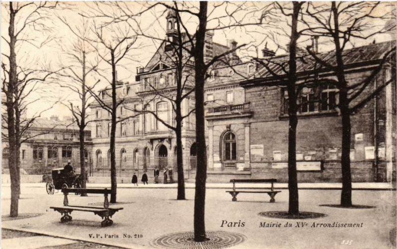 Carte postale ancienne Mairie du XVe Arrondissement à Paris 15e