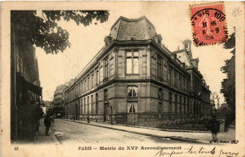 Carte postale ancienne Mairie du XVIe Arrondissement à Paris 16e