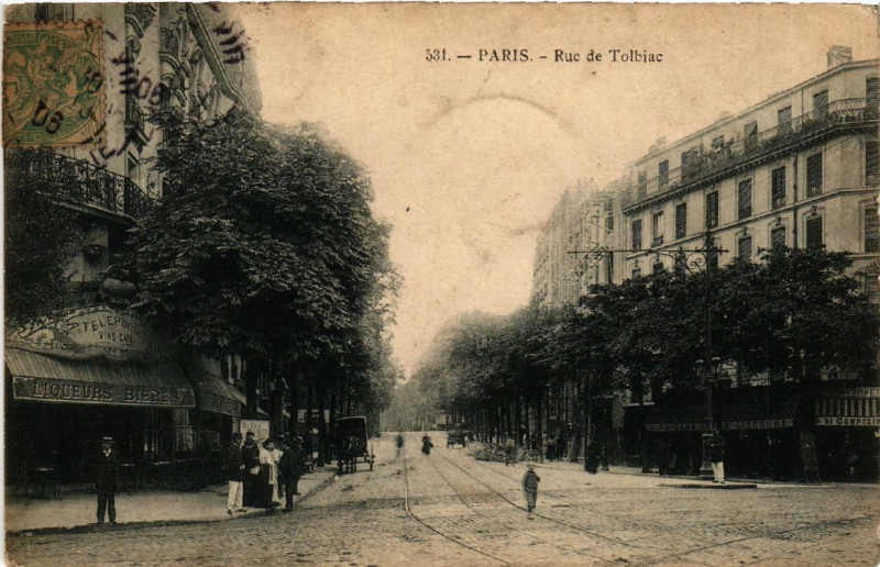 Carte postale ancienne Paris (13e) Rue de Tolbiac à Paris 13e