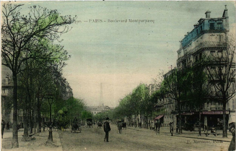 Carte postale ancienne Boulevard Montparnasse à Paris 15e