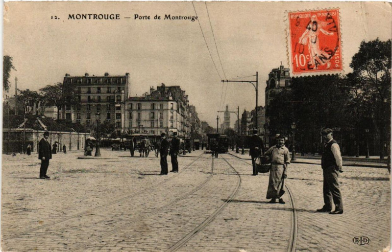 Carte postale ancienne Montrouge - Porte de Montrouge à Paris 14e