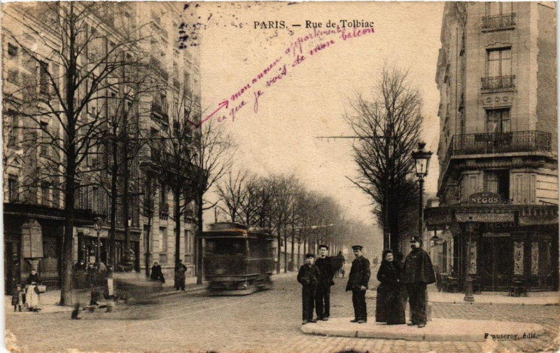 Carte postale ancienne Paris (13e) Rue de Tolbiac à Paris 13e