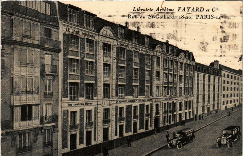 Carte postale ancienne Librairie Arthème Fayard et Cie à Paris 14e