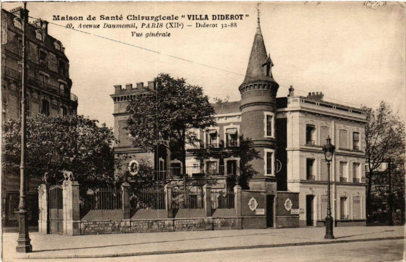 Carte postale ancienne Maison de Santé Chirurgicale Villa Diderot - Vue générale à Paris 12e