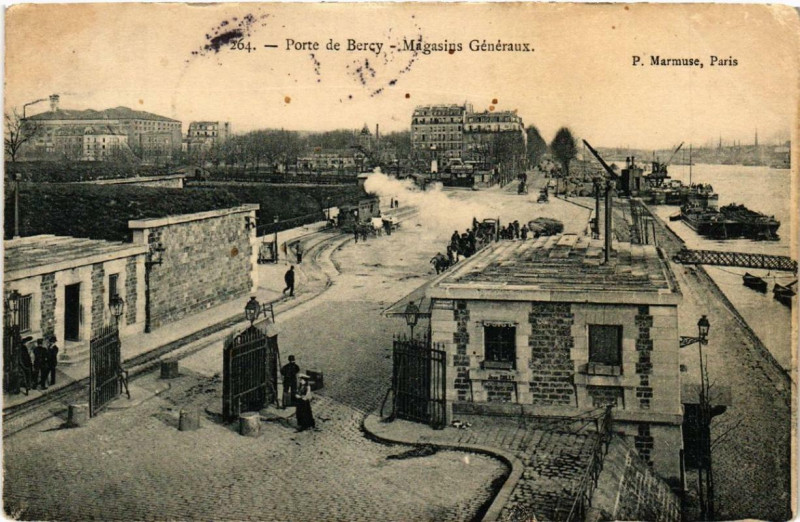 Carte postale ancienne Porte de Bercy - Magasins Généraux à Paris 12e