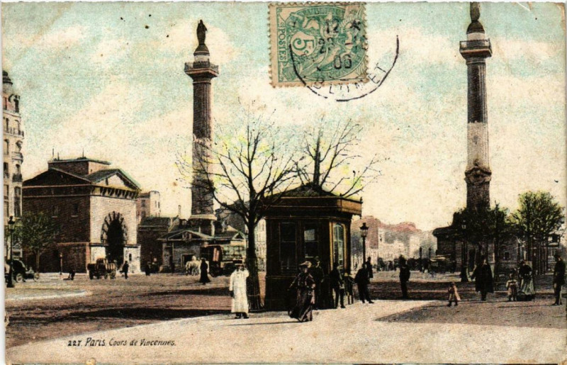 Carte postale ancienne Cours de Vincennes à Paris 12e