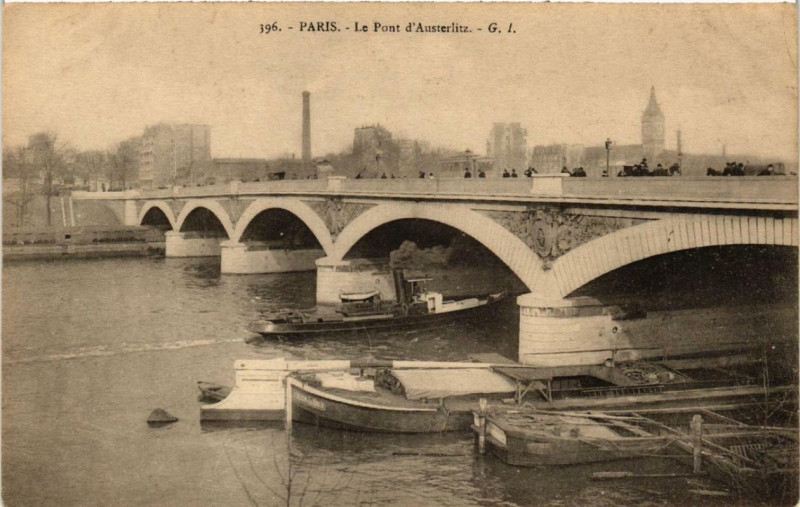Carte postale ancienne Le Pont d'Austerlitz à Paris 5e