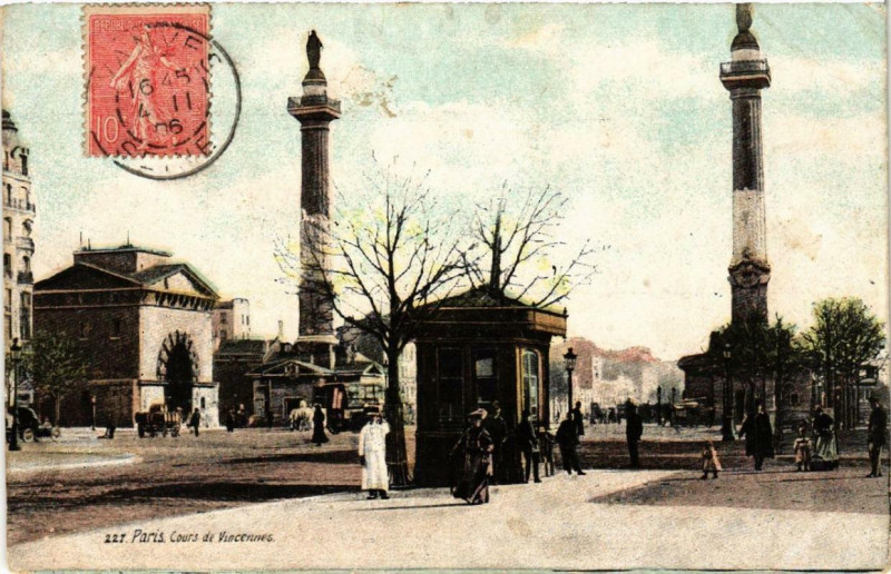 Carte postale ancienne Cours de Vincennes à Paris 12e