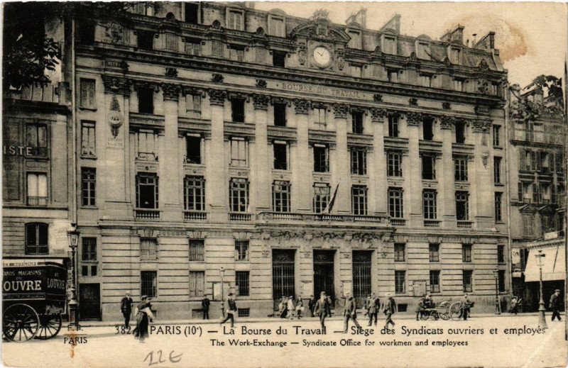 Carte postale ancienne Paris (10e) La Bourse du Travail à Paris 10e