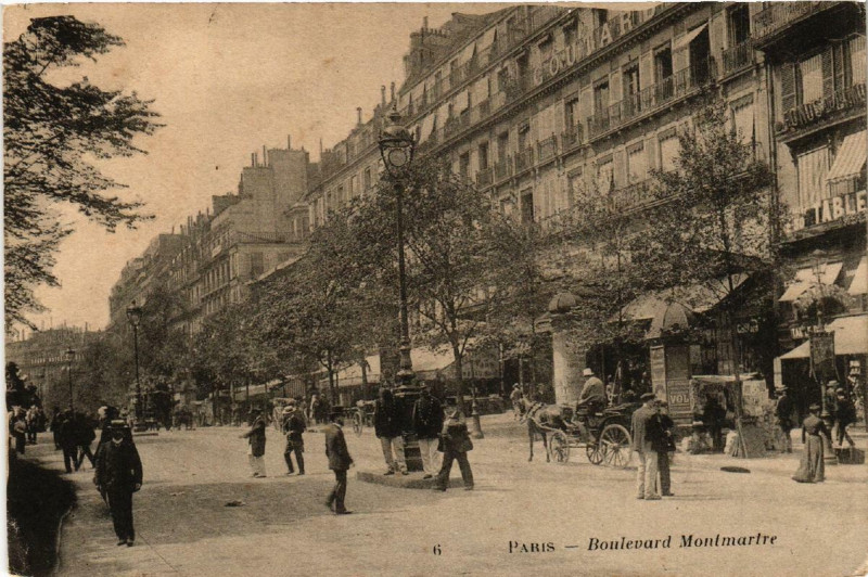 Carte postale ancienne Paris (9e) Boulevard Montmartre à Paris 9e