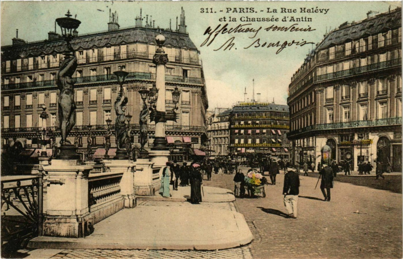 Carte postale ancienne Paris 9e Rue Halevy Chaussée d'Atin ed. E.L.D à Paris 9e