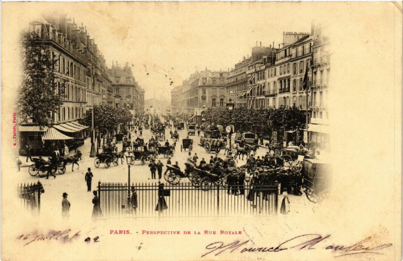 Carte postale ancienne Paris (8e) Perspective de la Rue Royale à Paris 8e
