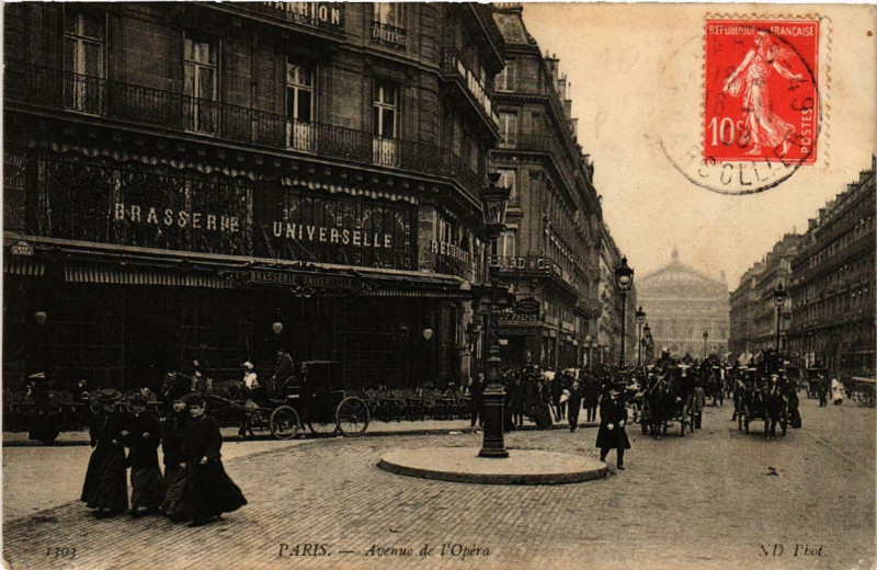 Carte postale ancienne Paris (9e) Avenue de l'Opera à Paris 9e