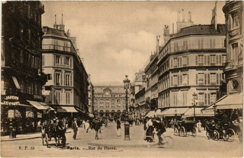 Carte postale ancienne Paris 8e Rue du Havre ed. V.P. Paris à Paris 8e