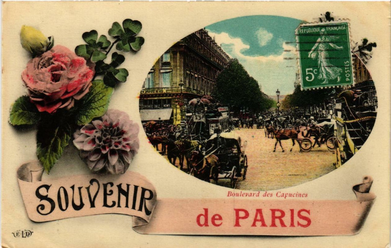 Carte postale ancienne Paris (9e) Boulevard des Capucines à Paris 9e
