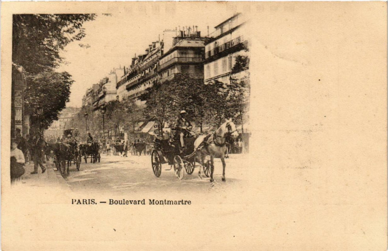 Carte postale ancienne Paris (9e) Boulevard Montmartre à Paris 9e