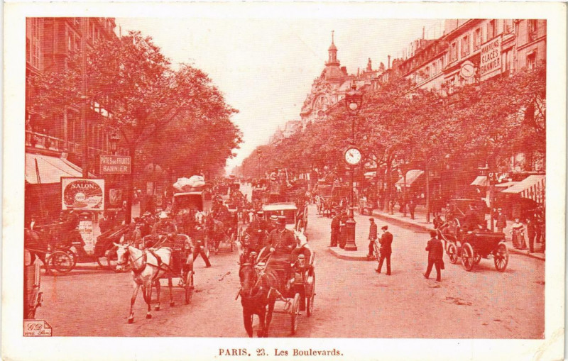 Carte postale ancienne Paris (9e) Les Boulevards à Paris 9e