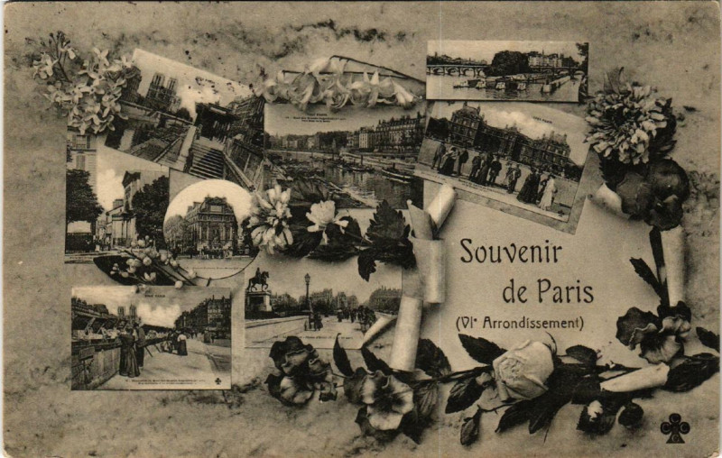 Carte postale ancienne Souvenir de Paris (6e) à Paris 6e