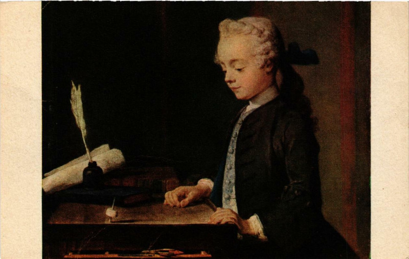 Carte postale ancienne Paris (8e) Chardin L'Enfant au Toton à Paris 8e