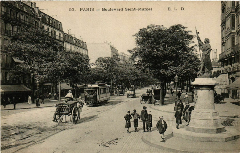 Carte postale ancienne Paris 5e Boulevard Saint-Marcel ed. E.L.D à Paris 5e