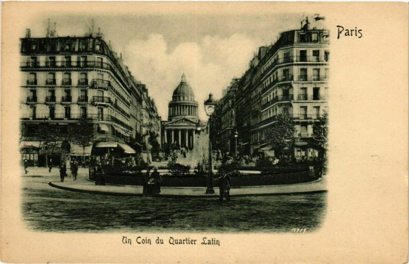 Carte postale ancienne Paris 5e Un coin du Quartier Latin Embossed à Paris 5e