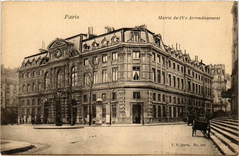 Carte postale ancienne Paris 4e Mairie du Iv e Arr. ed. V.P. Paris à Paris 4e