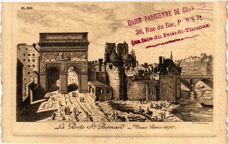 Carte postale ancienne Paris (5e) La Porte Saint-Bernard à Paris 5e