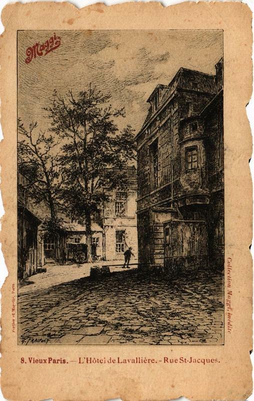 Carte postale ancienne Paris (5e) L'Hotel de LAVALliere. Rue Saint-Jacques à Paris 5e