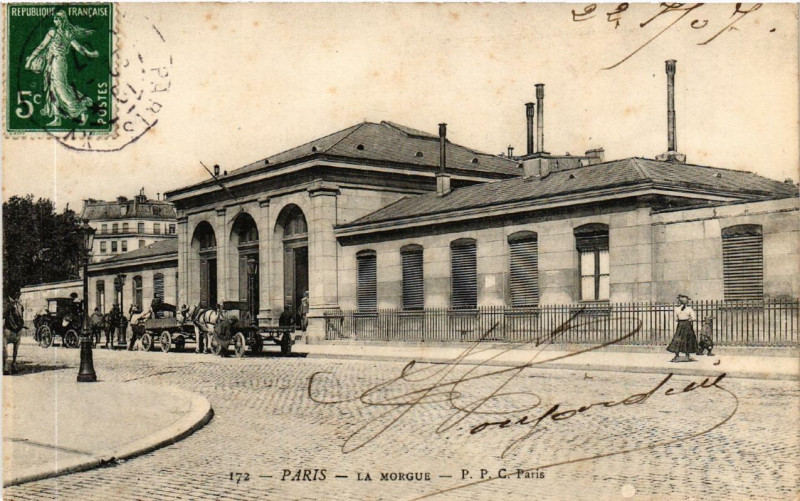 Carte postale ancienne Paris (4e) La Morgue à Paris 4e