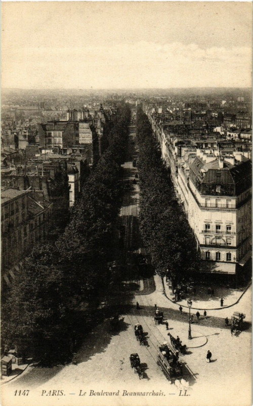 Carte postale ancienne Paris (4e) Le Boulevard Beaumarchais à Paris 4e