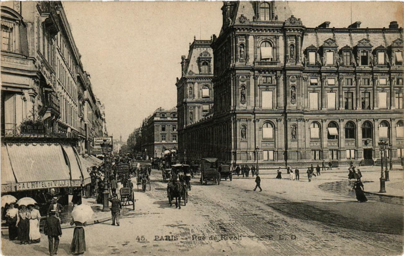 Carte postale ancienne Paris (4e) Rue de Rivoli à Paris 4e