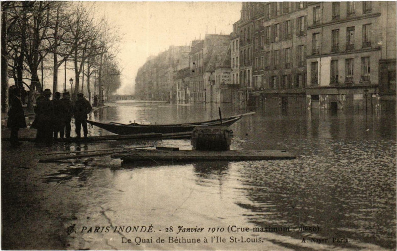 Carte postale ancienne Paris (4e) Le Quai de Bethune a l'Ile-Saint-Louis à Paris 4e