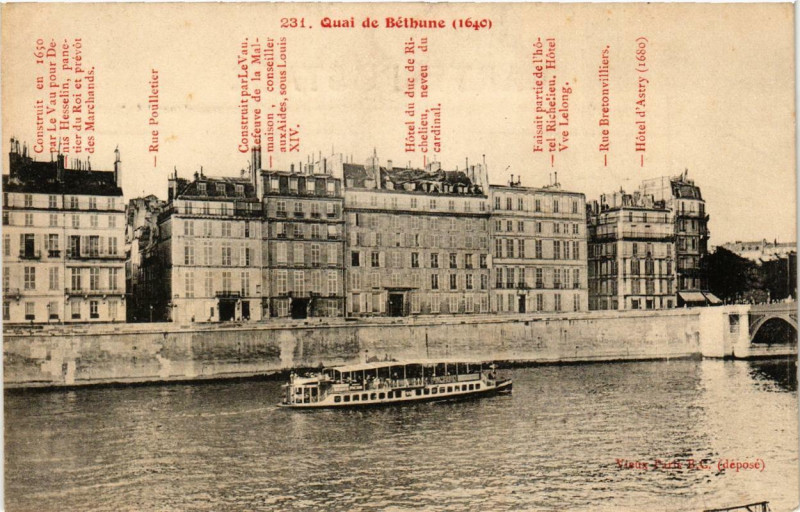 Carte postale ancienne Paris (4e) Quai de Bethune à Paris 4e