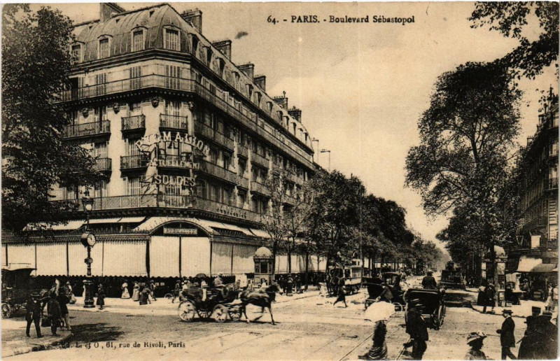 Carte postale ancienne Paris (4e) Boulevard Sebastopol à Paris 4e