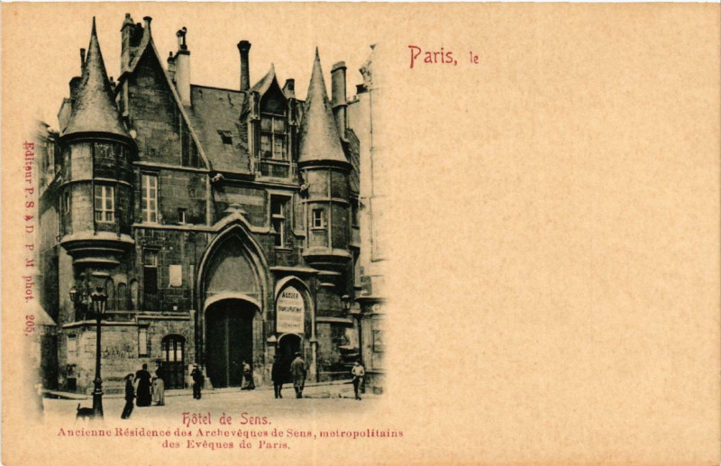 Carte postale ancienne Paris (4e) Hotel de Sens à Paris 4e