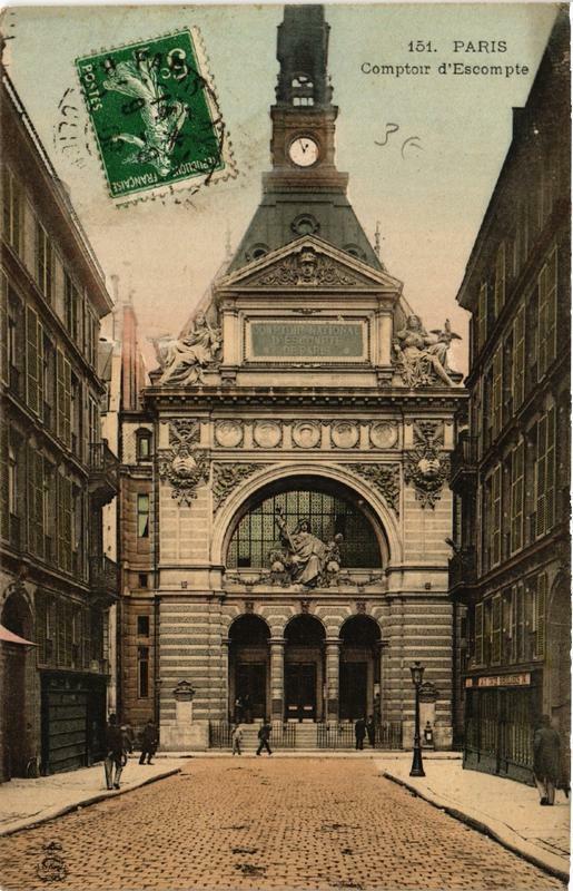 Carte postale ancienne Paris (4e) Comptoir d'Escompte à Paris 4e
