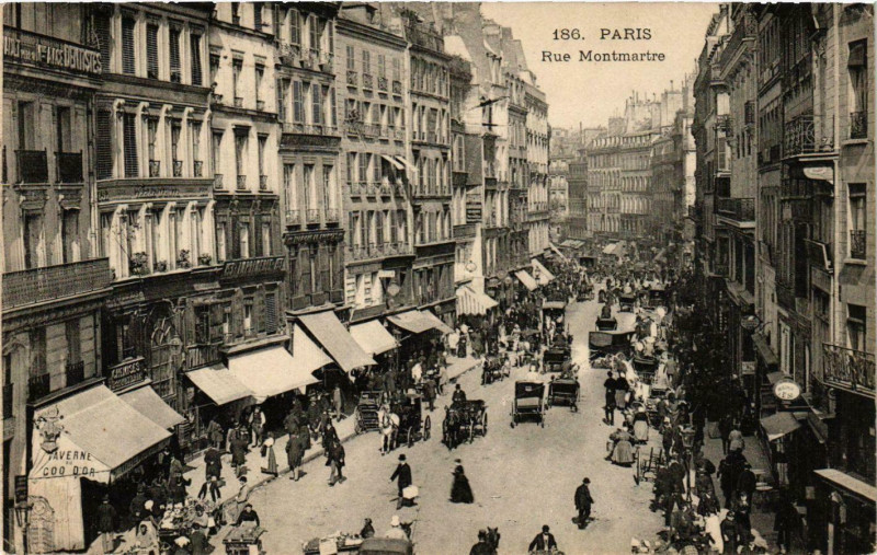 Carte postale ancienne Paris 2e Rue Montmartre ed. E.L.D à Paris 2e