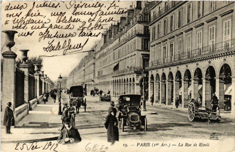 Carte postale ancienne Paris (1e) La Rue de Rivoli à Paris 1er