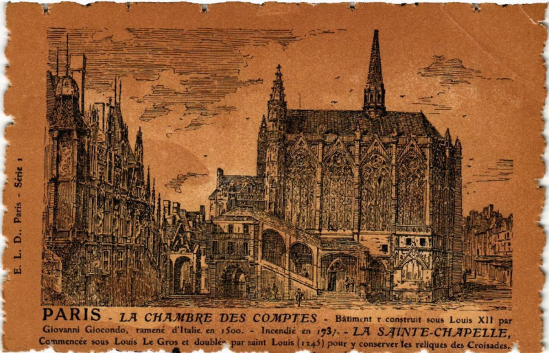 Carte postale ancienne Paris (1e) La Chambre des Comptes à Paris 1er