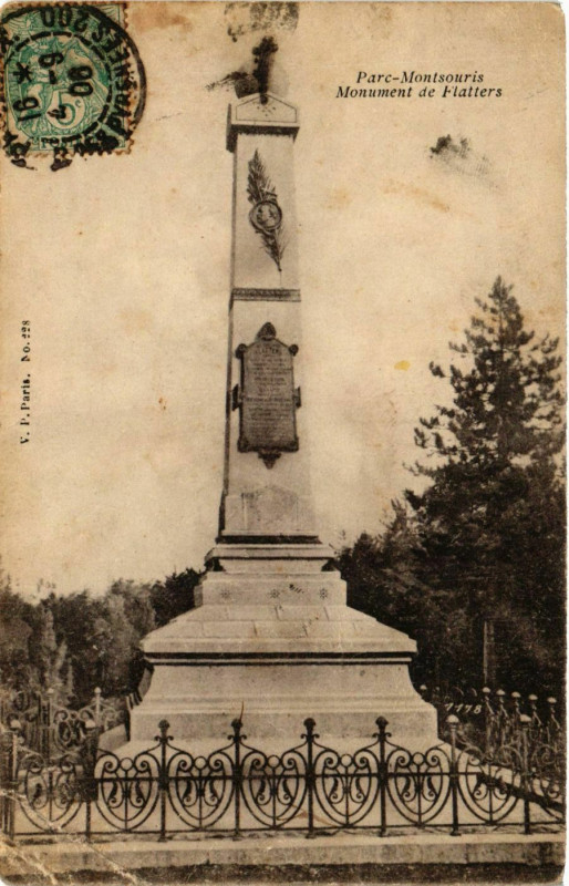 Carte postale ancienne Parc-Montsouris - Monument de Flatters à Paris 14e