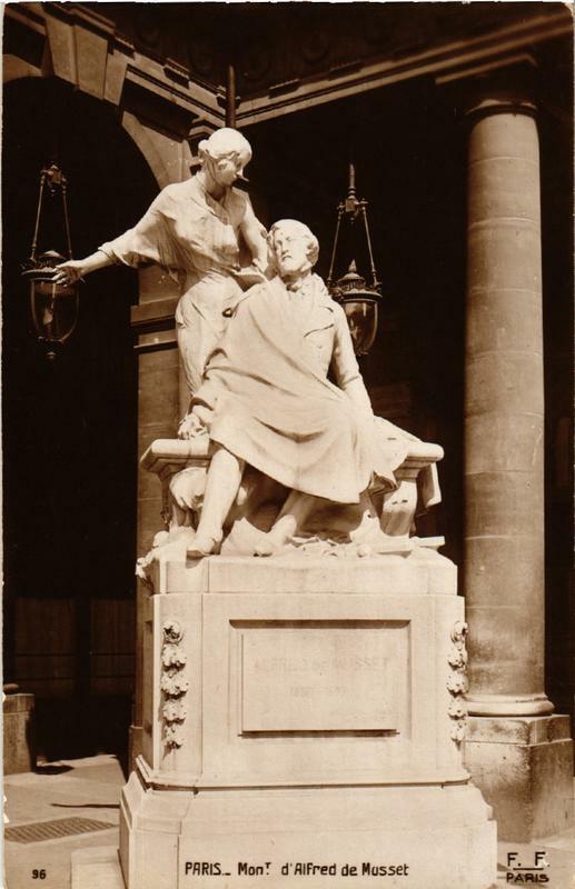 Carte postale ancienne Paris (1e) Monument d'Alfred de Musset à Paris 1er