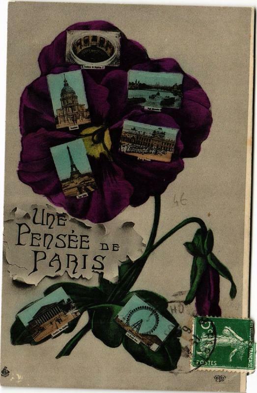 Carte postale ancienne Une Pensée de Paris à Paris